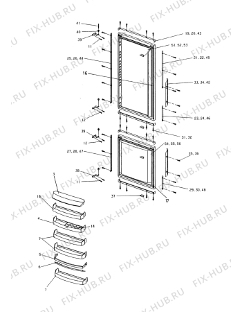 Взрыв-схема холодильника Electrolux EK306BR/LI - Схема узла Door 003